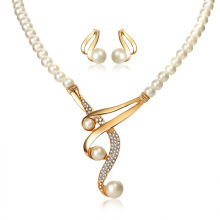 Retro wedding romantic personality choker gifts women chain pearl perfect design jewelry set